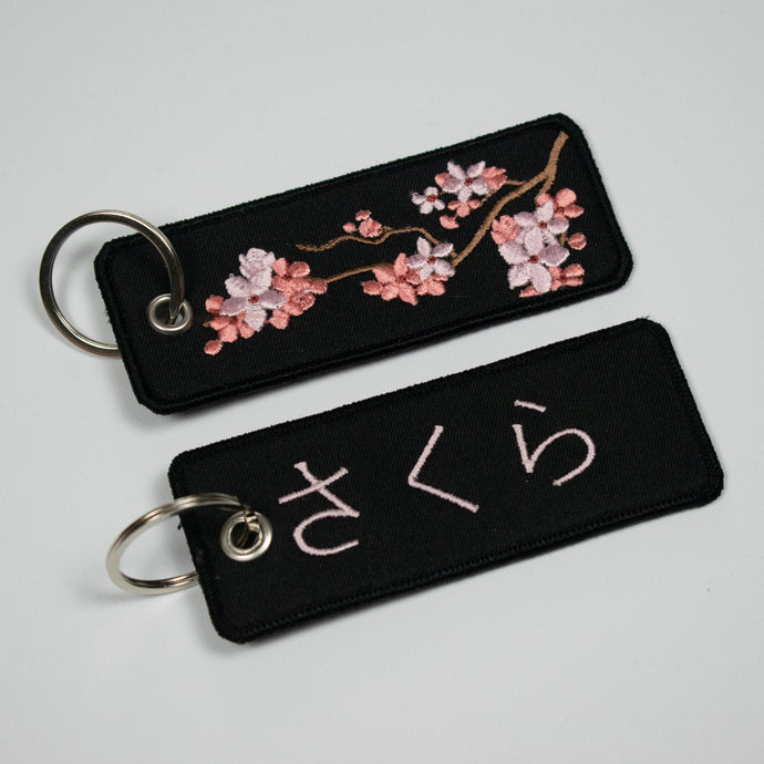 Sakura Embroidered Keychain - Cherry Blossom - JDM